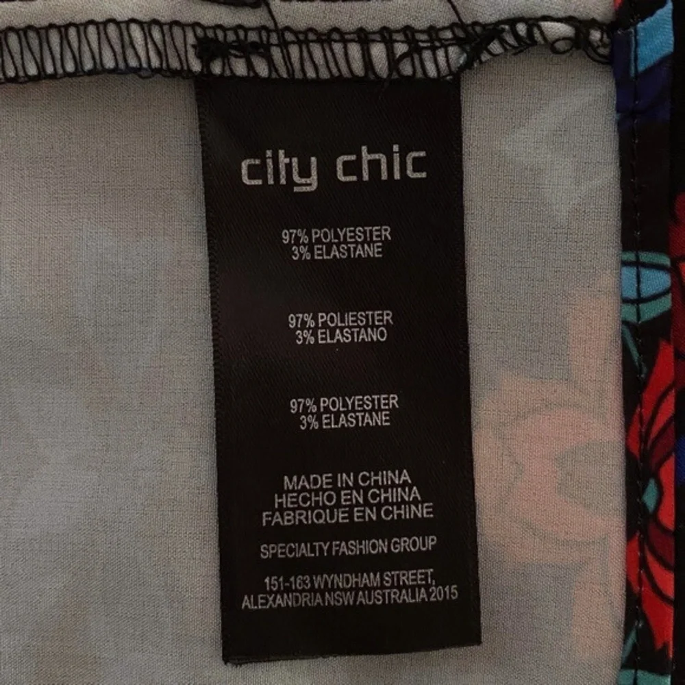 City Chic Folk Dance Print Zip Front Pleat Tunic Dress 16/Small
